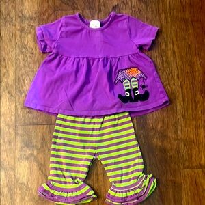 Smock Monkey Purple Baby Top pants suit